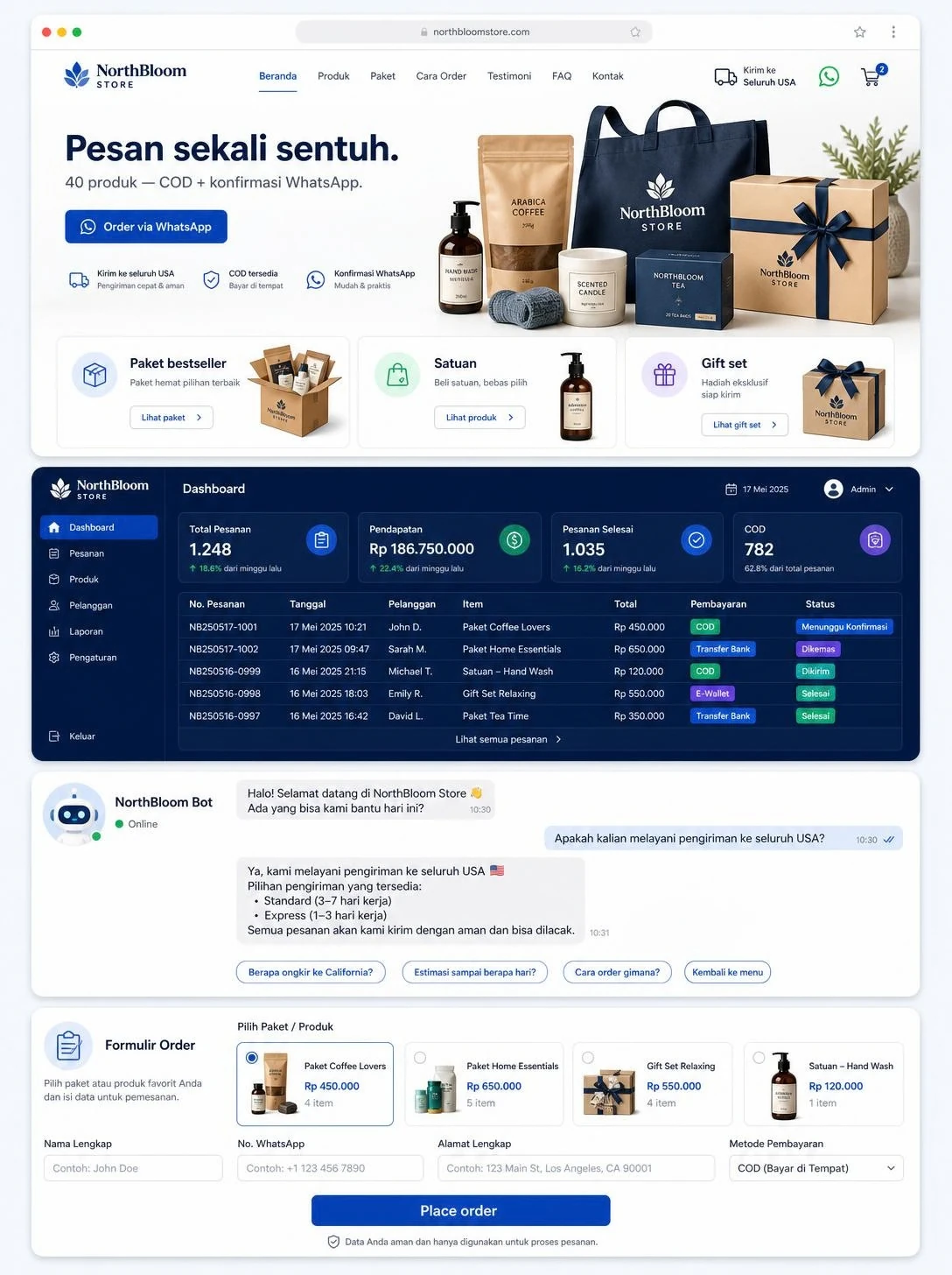 Contoh website Online Store — NorthBloom Store