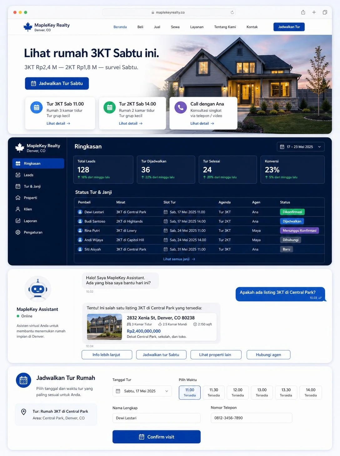Contoh website Real Estate — MapleKey Realty